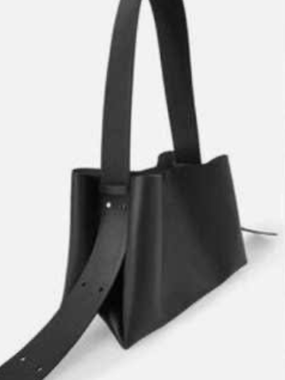 COS Black Leather Tote with interior drawstring pouch - Picture 10 of 10